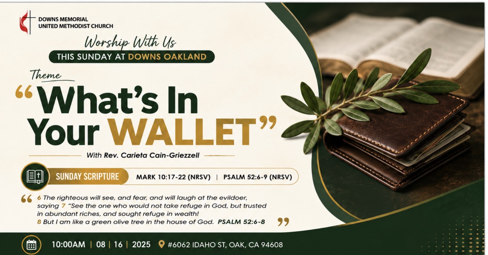 WORSHIP WALLET — Green — Verdant Community Flyer